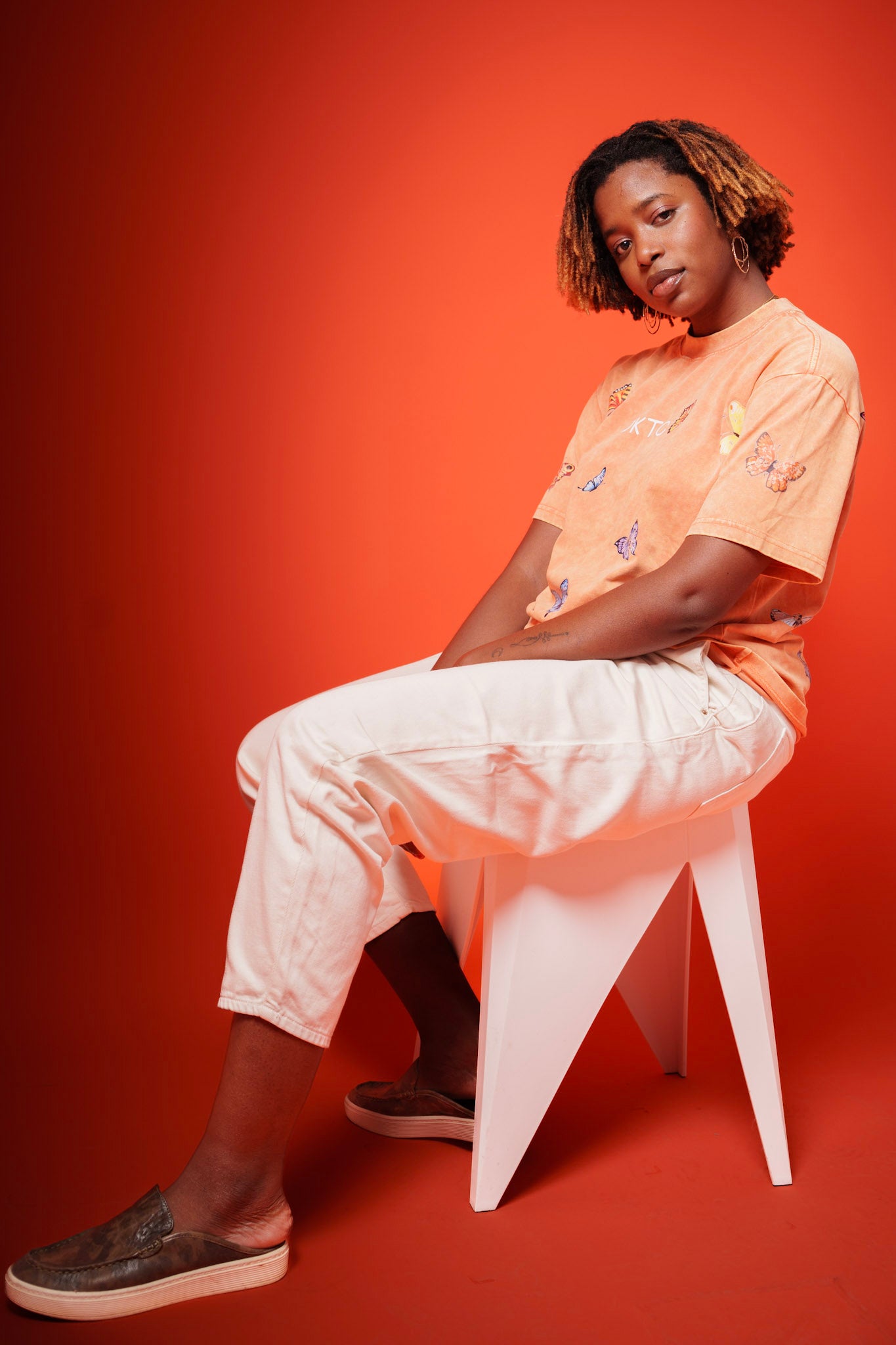 Orange Butterfly Tee