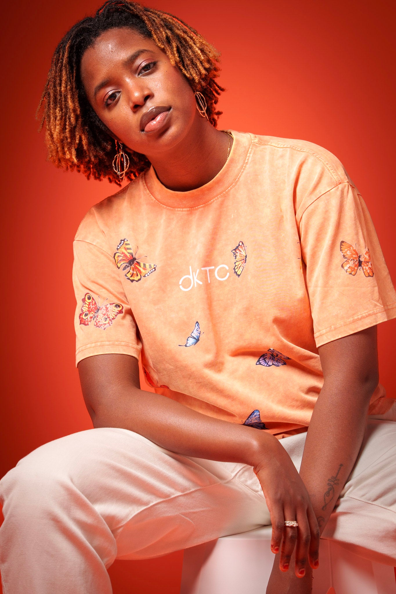 Orange Butterfly Tee